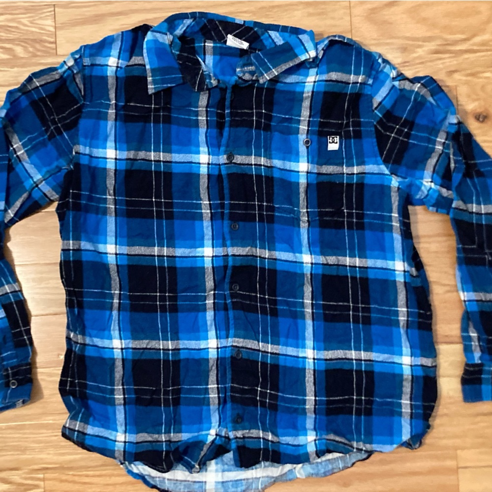 DC flannel size Large blue